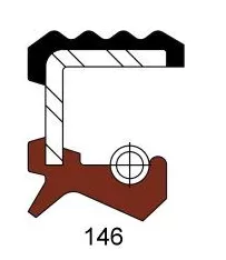Oil seal ASW (146) 40x52x7 R NBR SOG/TW, for crankshaft of  NISSAN 13042-16V00 