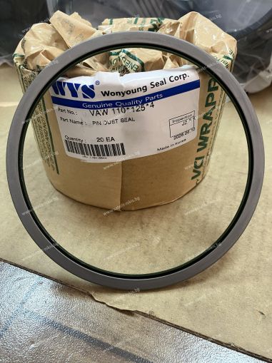 Pin dust seal VAW 110x125x4 PU95 + cold-rolled carbon steel WYS, Komatsu 07145-00110
