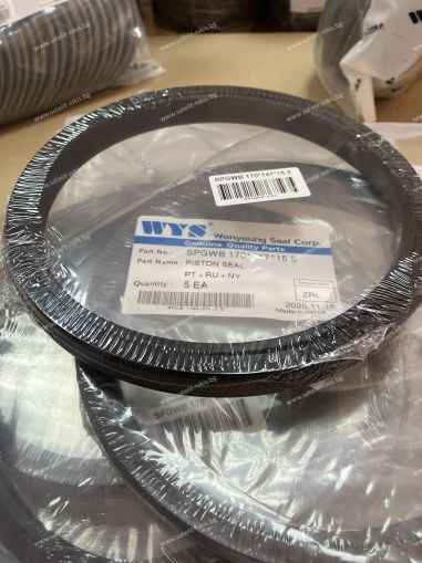 Хидравлично уплътнение за бутало  SPGWB 145x122x15.5 PTFE + NYLON + NBR WYS/Korea, до 500 bar, Hitachi 4185245, Komatsu 707-44-14280,Volvo 9562-11450