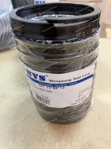 Hydraulic rod seal kit IUY 75x88x13 NBR85 + PA(Polyamide) + MoS₂+Y7116 WYS/Korea, up to 300 bar, Komatsu 707-51-75030, 707-51-75211