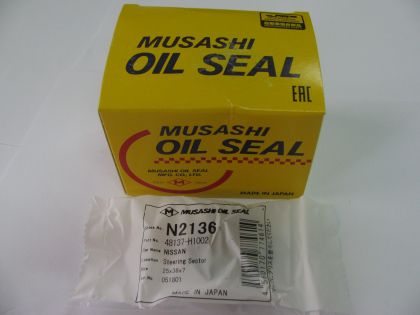 Oil seal AS 25x38x7 NBR Musashi N2136, steering - sector box of Nissan OEM 48137-H1002