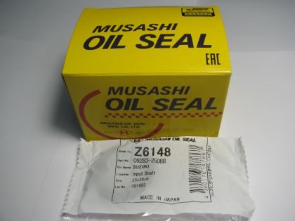 Семеринг AS 25x38x6 R Musashi Z6148, скоростна кутия вход на Suzuki OEM 09283-25088