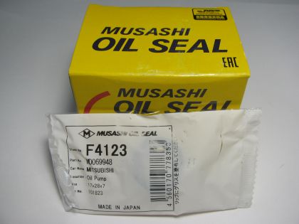 Oil seal AS 17x28x7 R NBR Musashi F4123, transmission of  Hyundai,Mitsubishi,oil pump of Mitsubishi   OEM MD069948