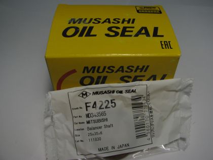 Oil seal AS 25x35x6 R Silicone Musashi F4225,  differential,transmission of Hyundai,Mitsubishi,Volvo OEM MА343565