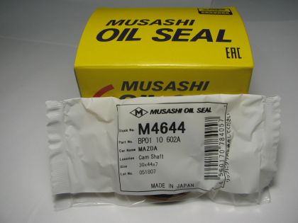 Oil seal AS 30x44x7 R Silicone Musashi M4644, crankshaft,camshaft of Киа,Mazda OEM BP01 10 602A