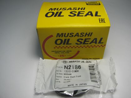 Семеринг AS 36x49x7 NBR Musashi N2186, колянов вал преден на Nissan ОЕМ 13510-01M00