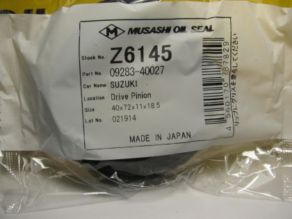 Oil seal UES-9 40x72x11/18.5 NBR Musashi Z6145, differential of Suzuki OEM 09283-40027