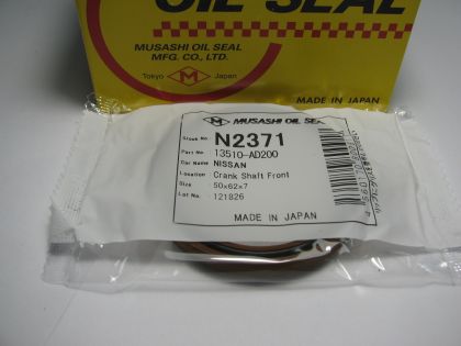 Oil seal AS 50x62x7 RSilicone Musashi N2371, crankshaft front of  Nissan,Renault Truck,Subaru,Toyota OEM 13510-AD200