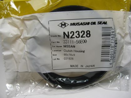 Oil seal A (AD) 60x78x9 NBR Musashi N2328, transfer case, differential of Nissan OEM 33111-56E00