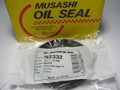 Семеринг A (AD) 60x76x9 NBR Musashi N2332, диференциал на Nissan Primera (P10)  OEM 33111-31X00