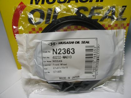 Oil seal UDS-59 67x81x10/15 NBR Musashi N2363, front wheel hub Nissan Cabstar F24(4WD) OEM 40232-MA010