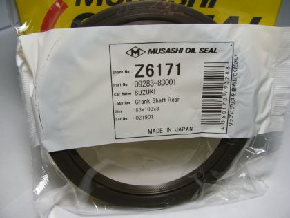 Oil seal AS 83x103x8 L-left helih,  Viton Musashi Z6171, crankshaft rear of  Fiat,Subaru,Suzuki  09283-83001