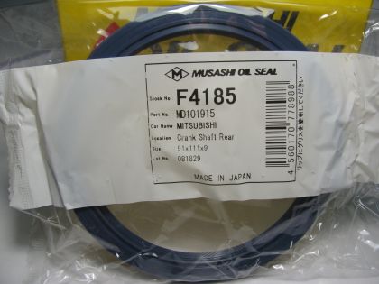 Oil seal AS 91x111x8 L Silicone Musashi F4185, crankshaft rear of Hyundai,Kia, Mini,Mitsubishi OEM MD101915