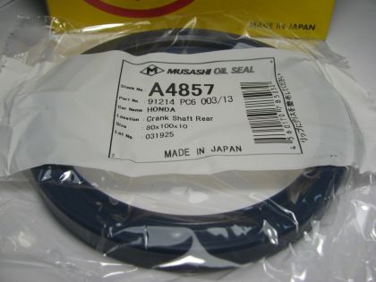 Oil seal AS 80x100x10 R Silicone Musashi A4857, Honda 91214 PC6 003
