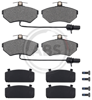 A.B.S. 37160 brake pad set, disc brakes for front axle of на Audi, Seat, VW,8E0 698 151B, 8E0 698 151M