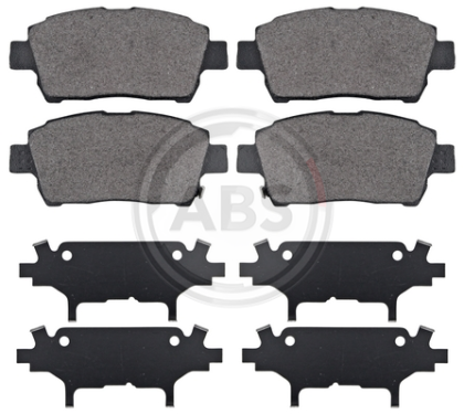 A.B.S. 37134 brake pad set, disc brake for front axle of Toyota 04465-0W050, 04465-12592
