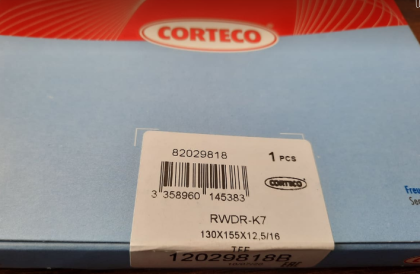 CORTECO 12029818B RWDR-K7 Simmerring  130x155x12.5/16 PTFE transmission end CUMMINS, DAF, IVECO, LANDINI