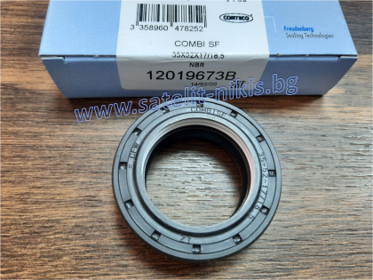 Oil seal COMBI SF  35x52x17/18.5 NBR/CORTECO,  Agco VA641734, CNH 87685568, Carraro 641734, Corteco 12019673B, John Deere ER641734, Komatsu CA0641734, Landini 4207953M1, Renault 11374850, Volvo 11715253