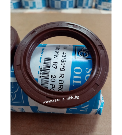 Oil seal AS (104) 43x60x9 R NBR SOG/TW, for transmission, oil pump of  HYUNDAI 46131-36002, MITSUBISHI MD707575