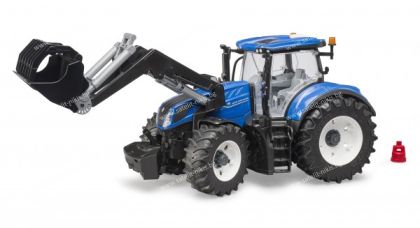 ТРАКТОР NEW HOLLAND T7.315 С ПЛЪЗГАЩ СЕ ЧЕЛЕН ТОВАРАЧ (BRUDER  03121)