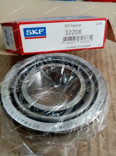 Лагер 32208 (40x80x24.75) SKF/Sweden, CASE 6190094M91;Claas 0002436710,243671,000243671,Fortschritt 9902888551; Geringhoff 025152 ;HORSCH 00240080240110; IVECO 26800140; John Deere JD37047 LEMKEN 3199145; Laverda 340406240