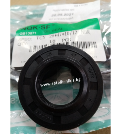 Oil seal  ASSP  (TCY) 25x47x10/12  NBR70 NQK.SF/China , for washing machines Gorenje, Candy