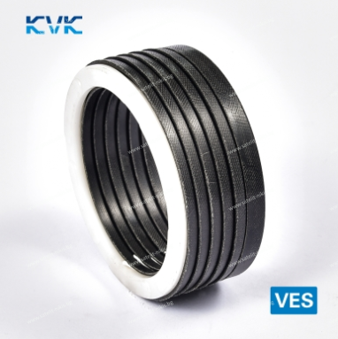 Hydraulic rod seal VES 50x70x40 NBR fabric 4 pcs + 1 pcs. POM, 5 elements, up to 400 bar KVK/Shina