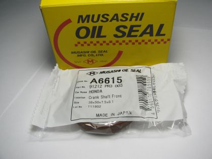 Oil seal UES-2 (A/CS) 38x50x7.4/8.1 L Silicone Musashi A6615, crankshaft of Honda  91212 PR3 003