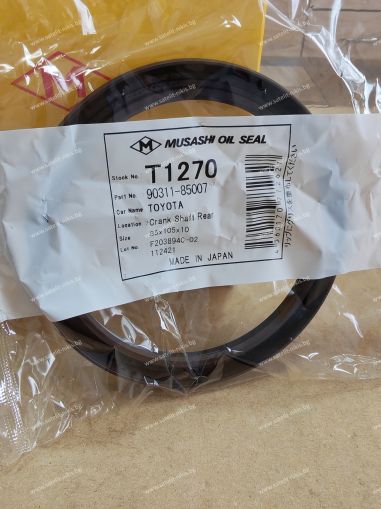 Oil seal  UE (AS) 85x105x10 L Viton Musashi/Japan , for crankshaft of TOYOTA  90311-85007, 90080-31021,T1270