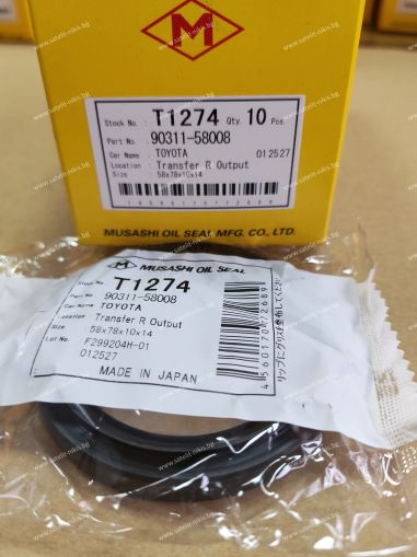 Семеринг TC9 (UES-9) 58x78x10/14 L NBR Musashi/Japan , за раздатъчна кутия на LEXUS,TOYOTA 90311-58008,T1274   