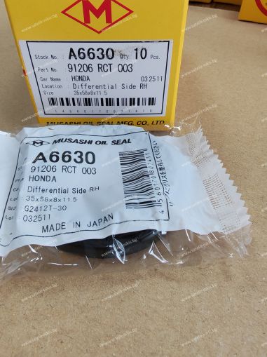 Семеринг TC9 (UES-9) 35x58x8/11.5 R NBR Musashi/Japan , за диференциал на HONDA 91206 RCT 003,A6630   