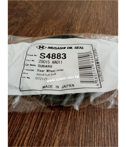 Oil seal KES-S 50x67x5.5/8 Musashi/Japan , for rear wheel hub (inner side) of Subaru 28015 AA011 ,S4883