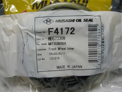 Oil seal UDS-9 54x82x8/11 NBR  Musashi/Japan , for front wheel hub of Mitsubishi  MB573309 ,F4172   