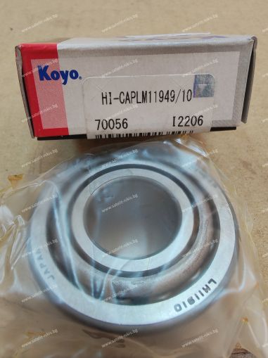 Bearing  LM11949/LM11910 ( 19.05X45.237X15.494 ) KOYO/Japan, Agco 330255X1,70327527; CASE 6518115R91,651814R1; CNH 83910704,83910705,83992410 ;Ford 204E1216A,81708395,8A1217B,D5NN1217A; GREAT PLAINS 822-045C,822-050C; John Deere JD8188,JD8226,JD8906; Mass