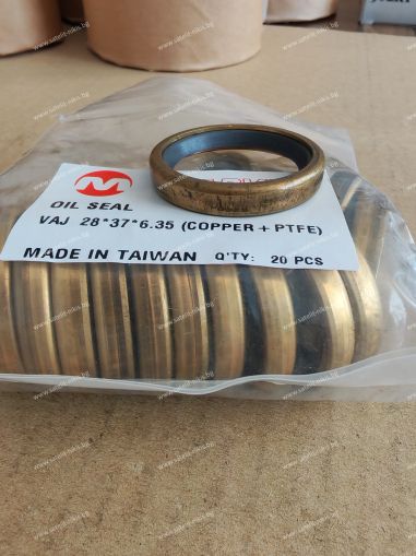 Семеринг VAJ 28x37x6.35 мед + PTFE Marvel,  двигател-охладител на масло KOMATSU 6150-61-2540