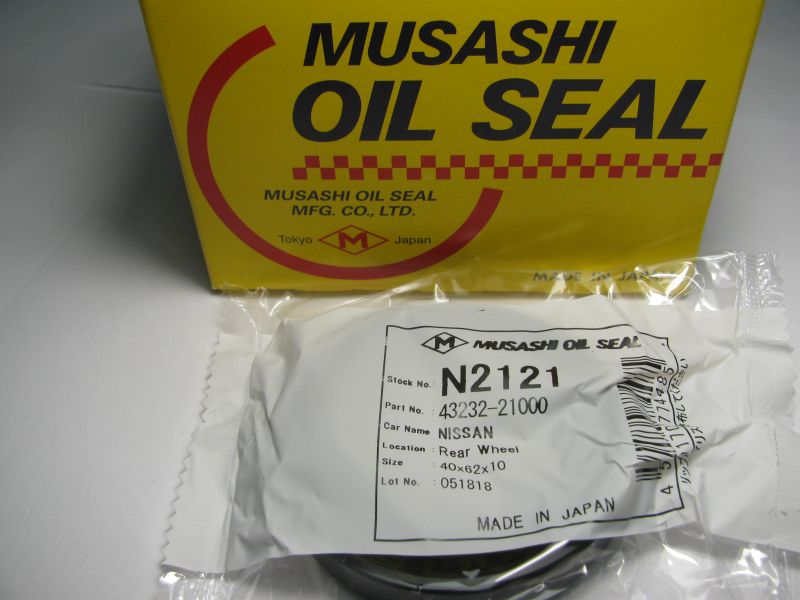 Oil seal ASOF 40x62x10 NBR Musashi N2121, rear axle Nissan OEM 