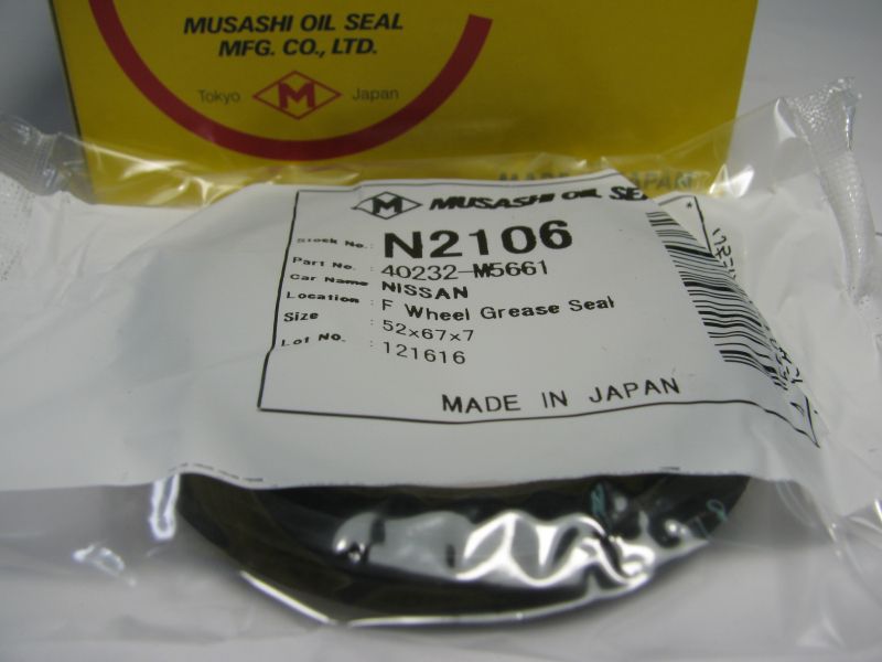 Oil seal SDS-1 52x67x7 NBR Musashi N2106, wheel hub Nissan OEM 