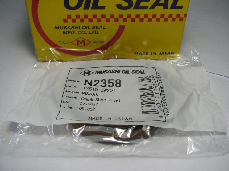 Oil seal AS 52x66x7 R Silicone Musashi N2358, crankshaft of Nissan 