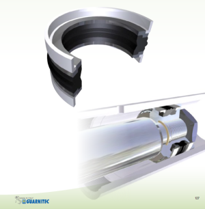 Hydraulic piston seal TPL 100x82x22.5 NBR+TPE+POM up to 350  bar GUARNITEC/Italy, TPL 9320, TPL 393322