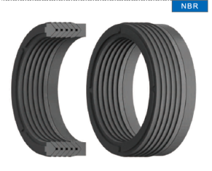 Hydraulic rod seal VES 70x90x42.5 NBR fabric  7 elements, up to 400 bar KVK/Shina