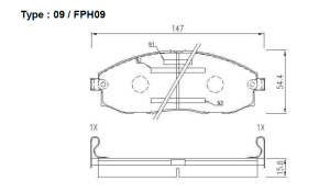 Комплект спирачни накладки HANKOOK FRIXA предни дискови FPH09 (A.B.S. 37130) за Hyundai