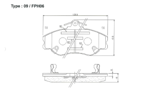 Комплект спирачни накладки HANKOOK FRIXA предни дискови FPH06 (A.B.S. 36871) за Hyundai