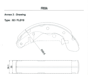 Комплект спирачни накладки FRIXA задни челюстни FLD10 за Chevrolet, Daewoo, Opel