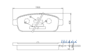 Комплект спирачни накладки HANKOOK FRIXA  задни дискови FPD17R (A.B.S. 37790) за Chevrolet, Opel, Vauxhall
