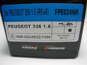 Комплект спирачни накладки HANKOOK FRIXA задни дискови FPЕ024NR (A.B.S. 36580) за Citroen, Peugeout, Renault