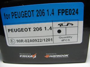 Комплект спирачни накладки HANKOOK FRIXA предни дискови FPE024 (A.B.S. 37040) за Citroen,Nissan, Peugeot,Renault