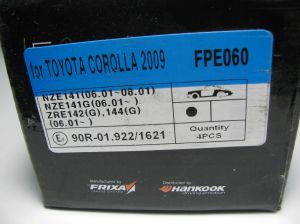 Комплект спирачни накладки HANKOOK FRIXA предни дискови FPE060 (A.B.S. 37544) за  Subaru, Toyota