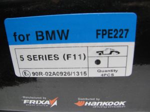 Комплект спирачни накладки HANKOOK FRIXA предни дискови FPE227 (A.B.S. 37786) за BMW