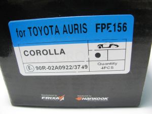 Комплект спирачни накладки HANKOOK FRIXA предни дискови FPE156 (A.B.S. 35025) за Toyota