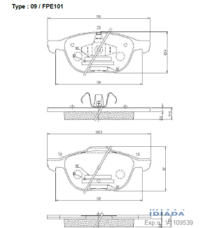 Комплект спирачни накладки HANKOOK FRIXA предни дискови FPE101 (A.B.S. 37422) за Ford, Mazda, Volvo